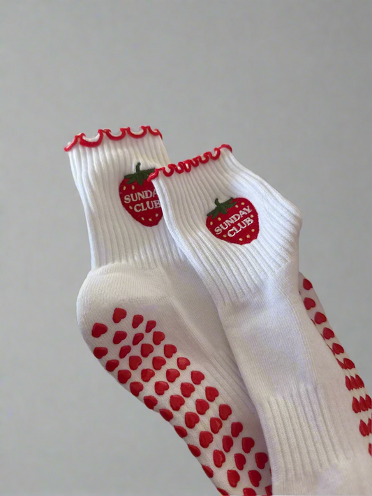 Strawberry Pilates Socks